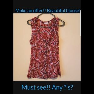 👚New York & Co. Sleeveless multiprint shirt, XL!